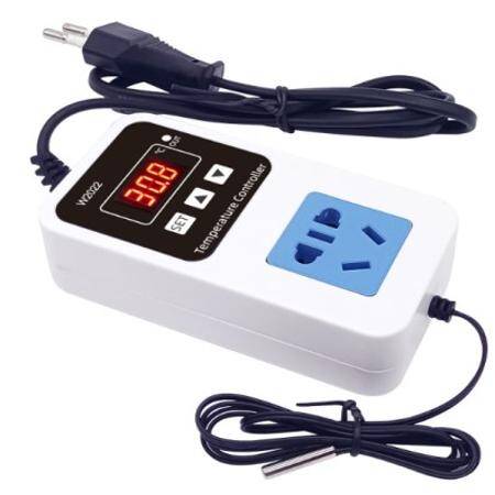 ZFX-W2022 AC110-220V 1500W -50/120℃ Red Digital Electronic Temperature Control Socket With Probe 1m Cable US Plug - 1